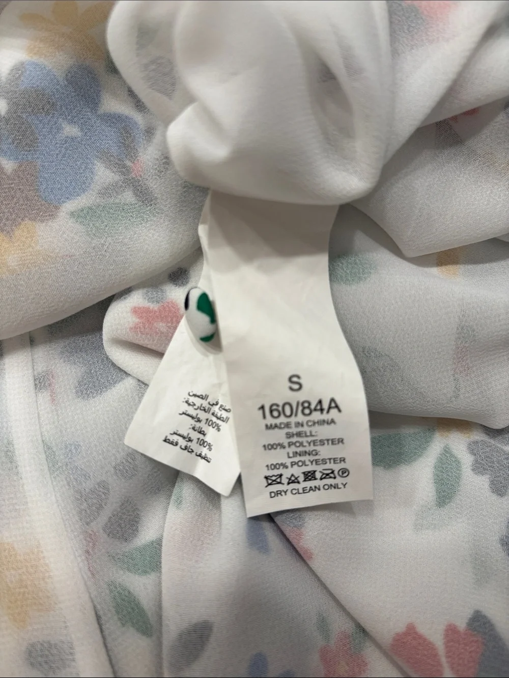 kate spade Blouse Cream Blue Red Floral Long-Sleeves with elastic size small